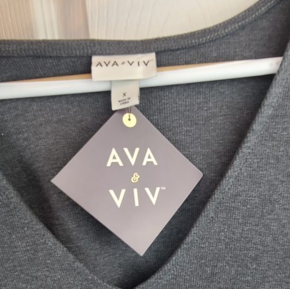 2/$30 ☆ NWT ☆ Ava & Viv Grey Knit Dress with Pencil Skirt - Picture 5 of 7